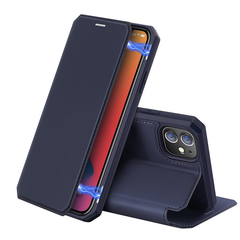 DuxDucis Pu Leather Case For Iphone 11 12 Pro Max Coque Luxury Thin Flip Cover Wallet Phone Cases For Iphone 12 5.4 6.1 6.7 Inch