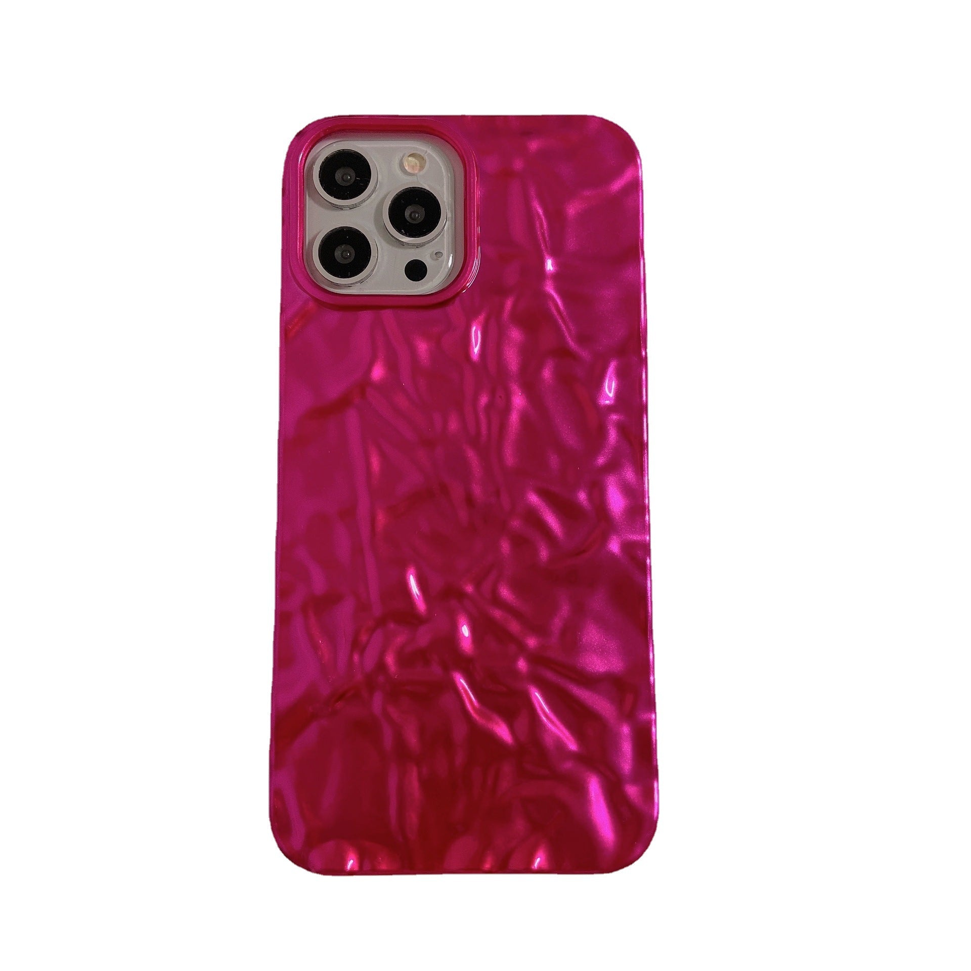 Wrinkled iPhone 17 electroplated phone case ins silicone case 16promax suitable for Apple 12