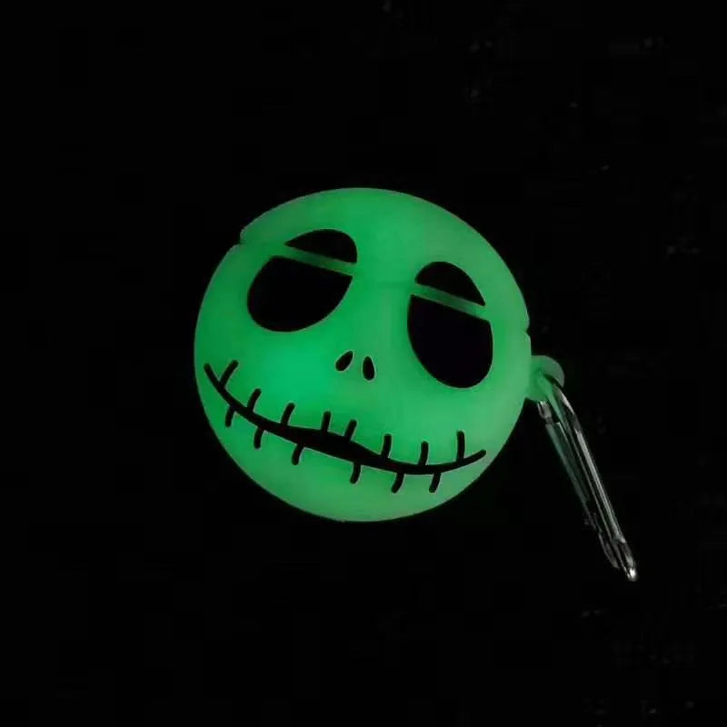 Halloween Cartoon Case For airpods 1 2 Cover Wireless Bluetooh ear phone airpod Case Carabiner Soft Silicone earphone Cover