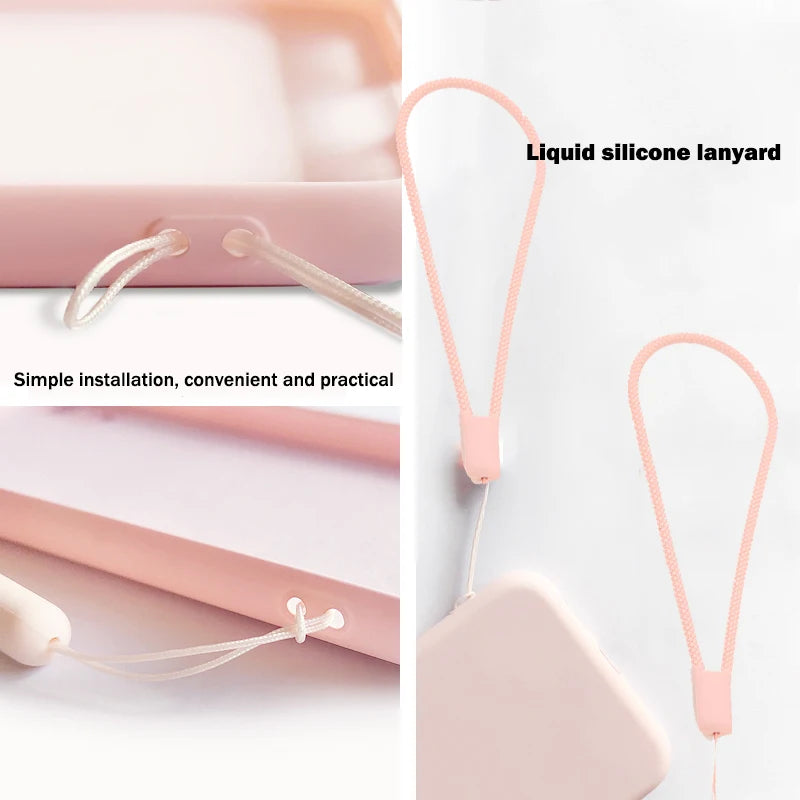 Liquid Silicone Case For Huawei  P40 P30 P20 Lite Pro Full protector Camera Case For Huawei Mate 20 30 Lite Pro Cover with Strap