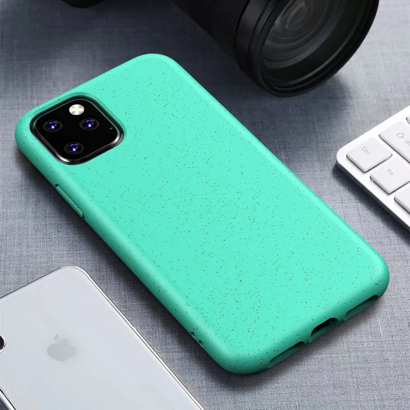 LOVECOM Wheat Straw Candy Color Phone Case For iPhone 11 Pro Max XR XS Max 6 6S 7 8 Plus X Soft Silicone Eco-friendly Back Cover