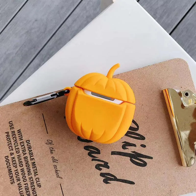 Halloween Cartoon Case For airpods 1 2 Cover Wireless Bluetooh ear phone airpod Case Carabiner Soft Silicone earphone Cover