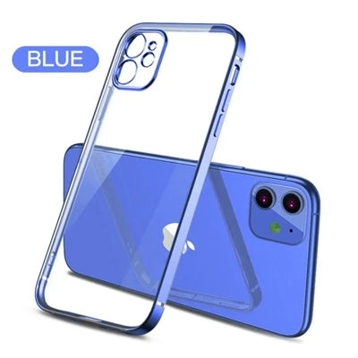 New Square Plating Soft Case For iPhone 11 Pro 11Pro Max Clear Cover For iphone 11 PROMAX Transparent Phone Case TPU Back Cover