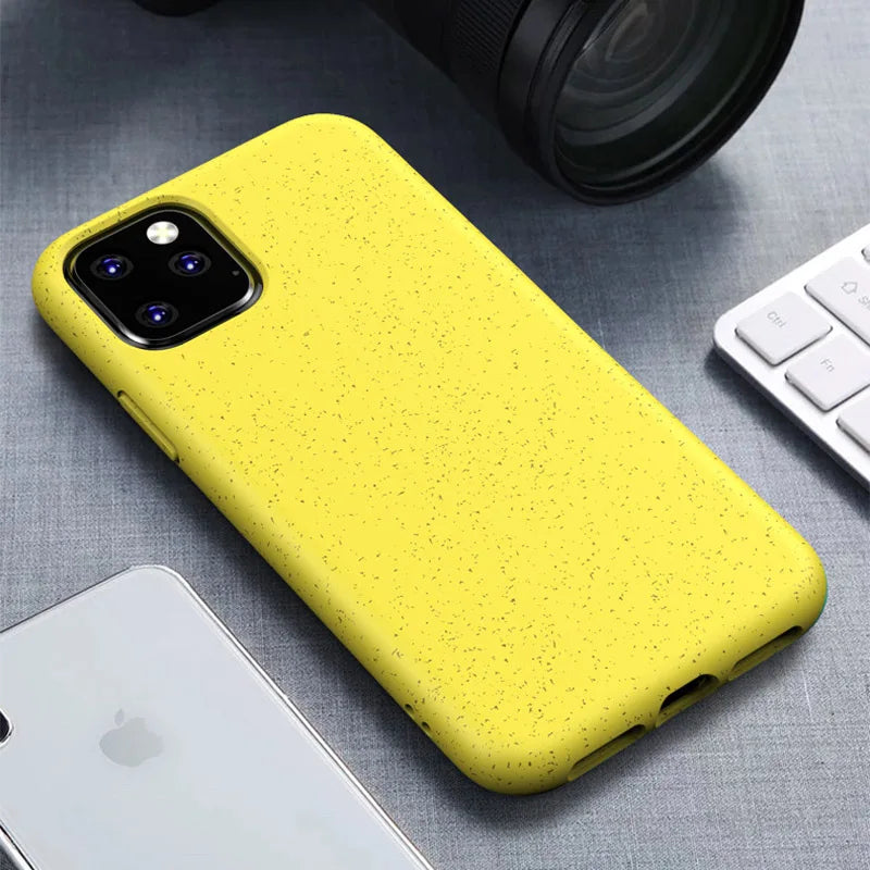 LOVECOM Wheat Straw Candy Color Phone Case For iPhone 11 Pro Max XR XS Max 6 6S 7 8 Plus X Soft Silicone Eco-friendly Back Cover