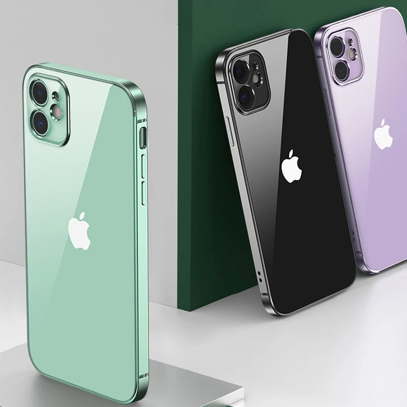 New Square Plating Soft Case For iPhone 11 Pro 11Pro Max Clear Cover For iphone 11 PROMAX Transparent Phone Case TPU Back Cover
