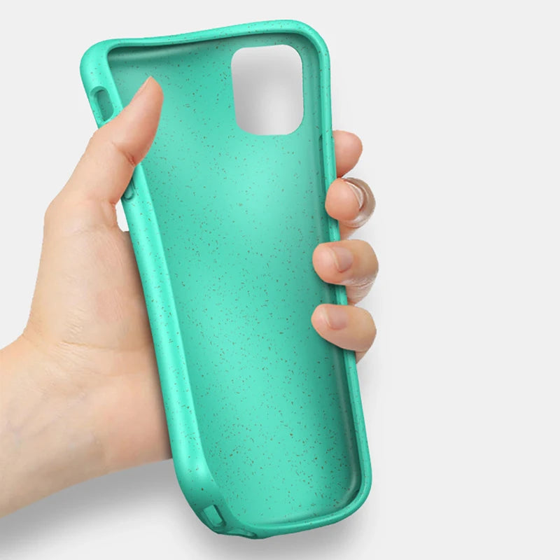 LOVECOM Wheat Straw Candy Color Phone Case For iPhone 11 Pro Max XR XS Max 6 6S 7 8 Plus X Soft Silicone Eco-friendly Back Cover