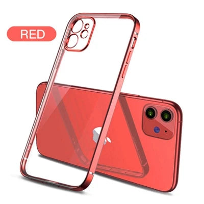 New Square Plating Soft Case For iPhone 11 Pro 11Pro Max Clear Cover For iphone 11 PROMAX Transparent Phone Case TPU Back Cover
