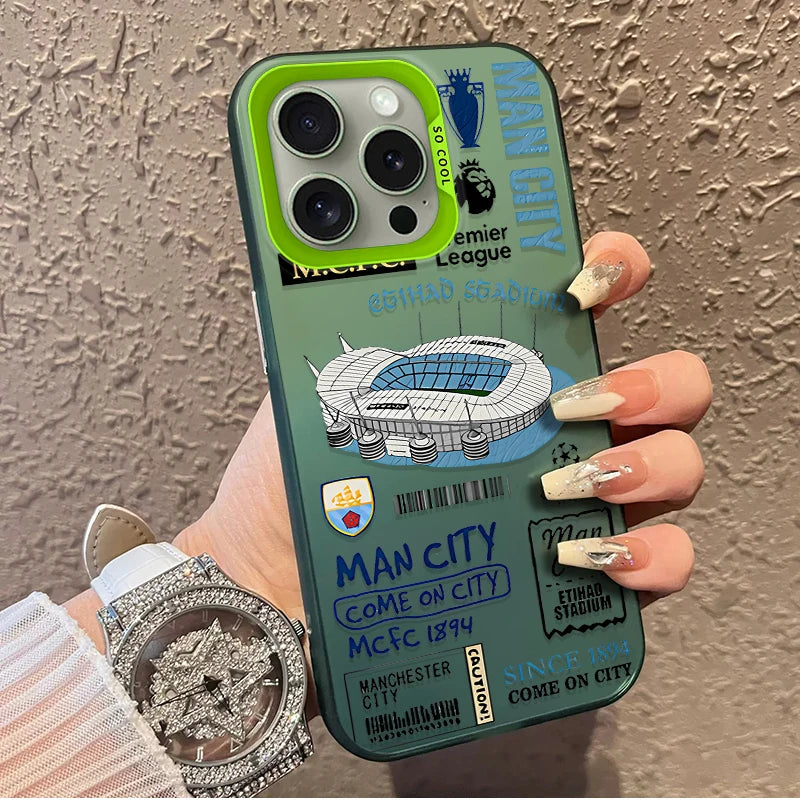 A-madrids-realss-P Frosted Case for iPhone 17 Air 16 E 15 14 Plus 13 12 Mini 11 Pro Max Acrylic Sheet Silicone Hard Edge Cover